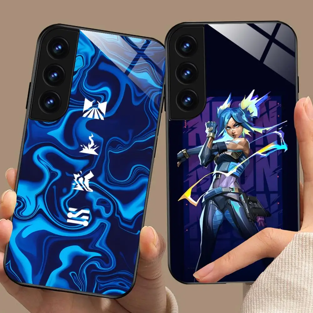 Valo Neon Phone Case for Samsung Galaxy S26 S25 S24 S23 S22 S21 S20 Note20 Plus FE Ultra Glass Protective Cover