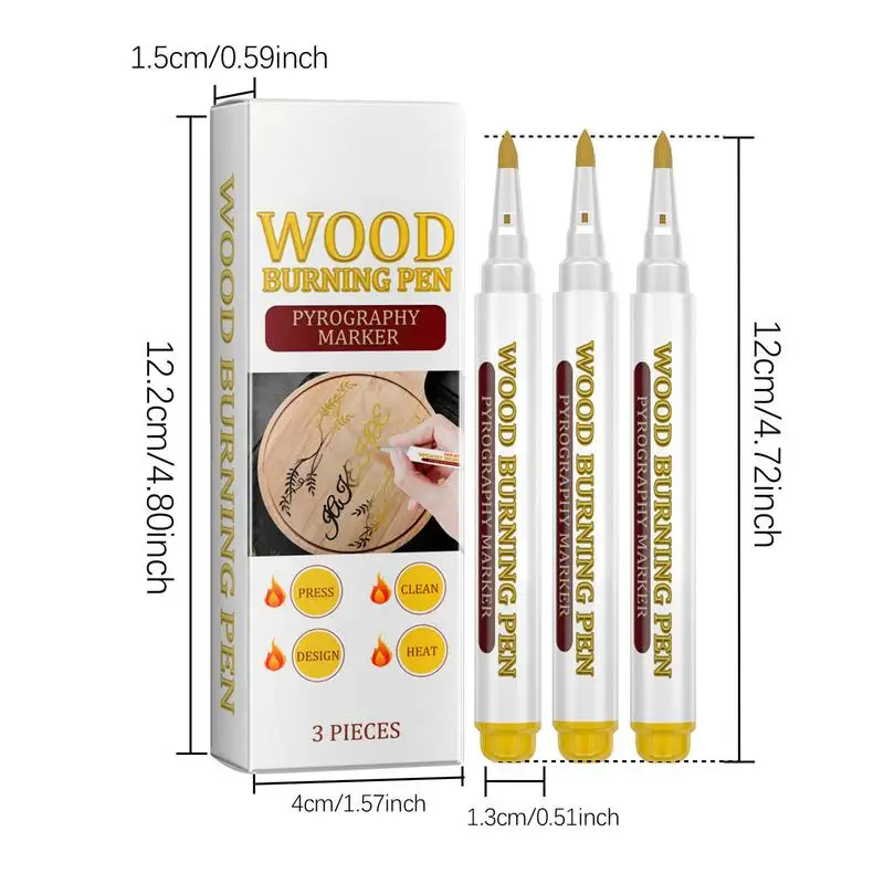 Stylo marqueur en bois pour le dessin, calcul de scorch, encre à base d'huile, outil de peinture sur bois pour brochure, tilleul, peuplier et bouleau