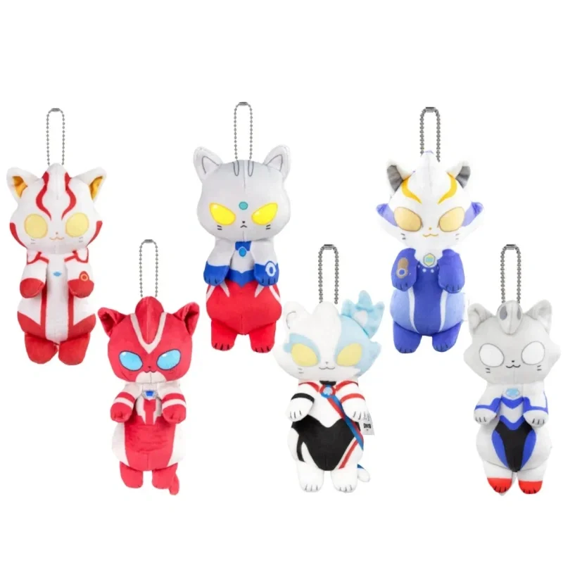 Original Bandai Ultraman Mebius Cat Plush Headgear Cute Kawaii Soft Pet Cat Accessory Stuffed Doll Decor Anime Collectible Toys