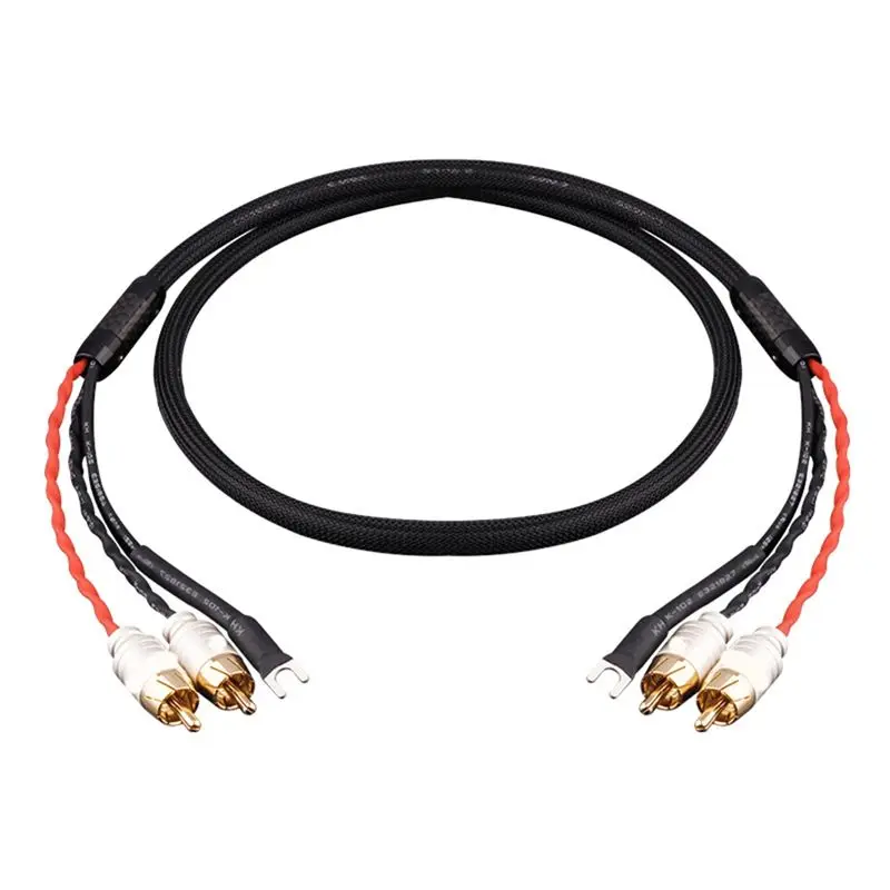 Smart-Audio Signal Cable Fever Level Singing Double Lotus Design With Ground Wire Oxygen-Free Copper LP RCA Turntable Connec