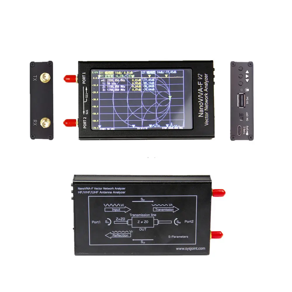 Imagem -04 - Nanovna v2 Vector Network Analyzer Digital Nano Vna Tester Lógica Antena Analyzer Onda Estacionária mf hf Vhf Uhf 3g S-a-a2