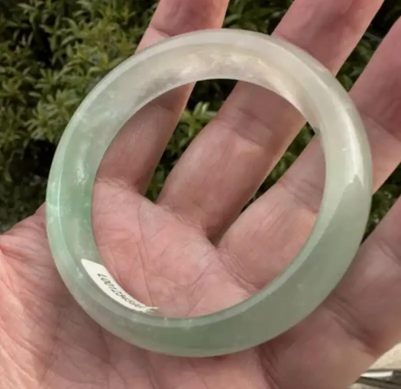 Grade A Beautiful Chinese Lavender Green Jade Jadeite Bracelet Bangle 56.5mm