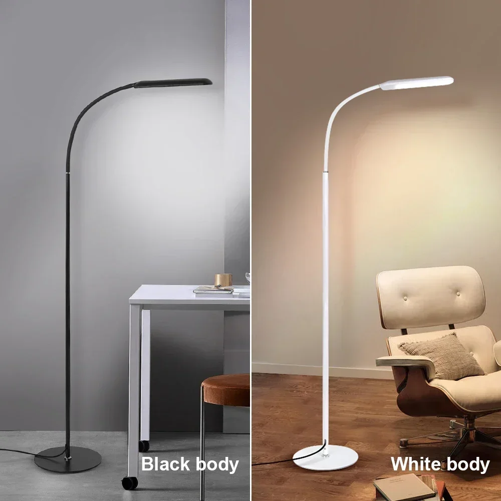 

Modern LED Floor Lamp Stepless Dimming Indoor Lighting Stand Adjustable Gooseneck Reading Light Standing Lamps Living room