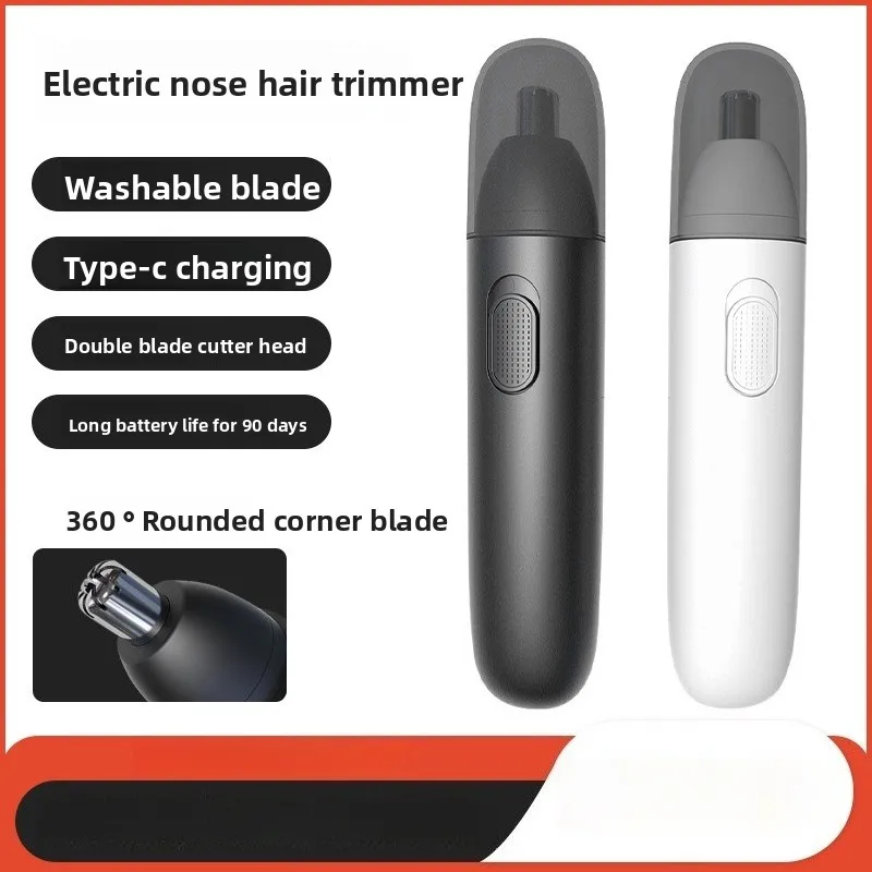 

Профессиональный триммер для носа унисекс — 360° ° Поворотные лезвия, быстрая зарядка USB-C, защита от брызг IPX4 и дорожный футляр
