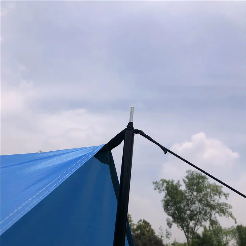 3*3m Luifel met Ondersteunende Paal Touw Haringen Waterdichte Tent Val Zon Onderdak Zilveren Coating Tuin Strand zonnescherm Camping Mat