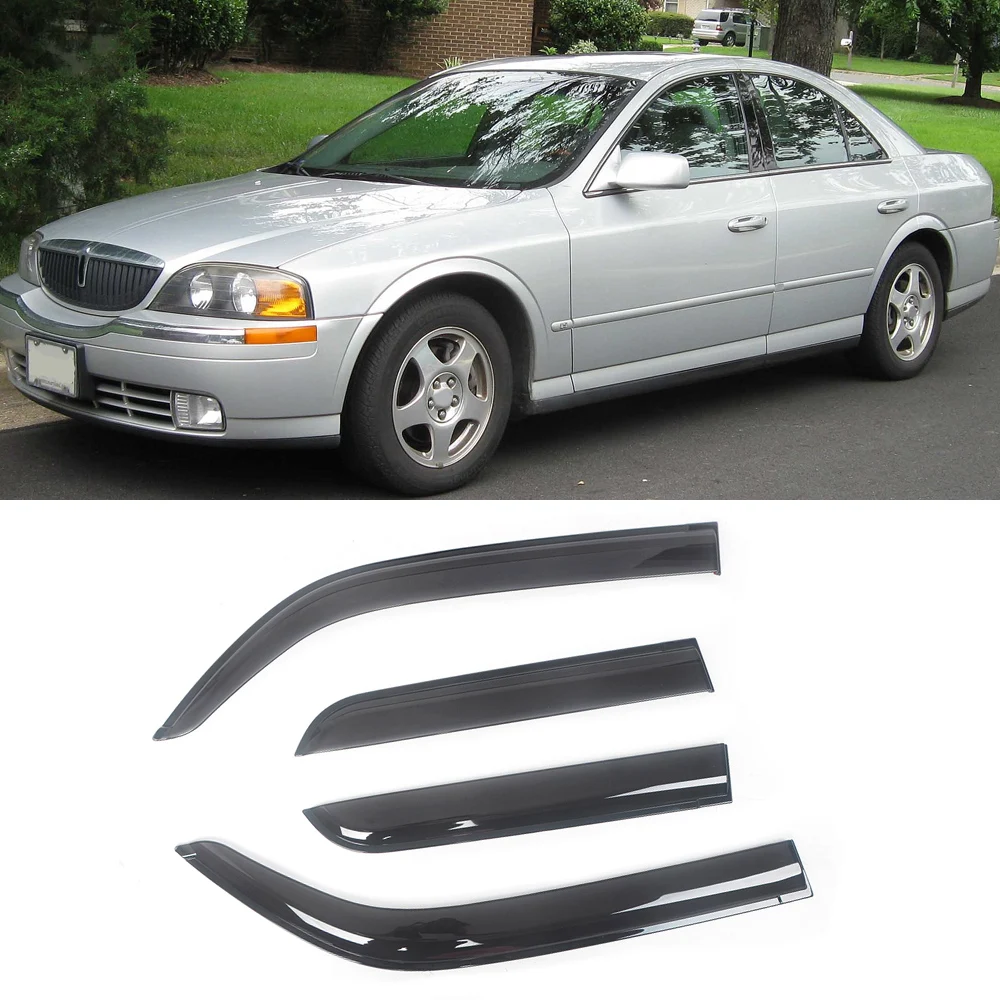 

For Lincoln LS 2000-2006 Sedan Auto Black Tinted Car Side Window Visor Guard Vent Awnings Shelters Rain Guard Door Ventvisor