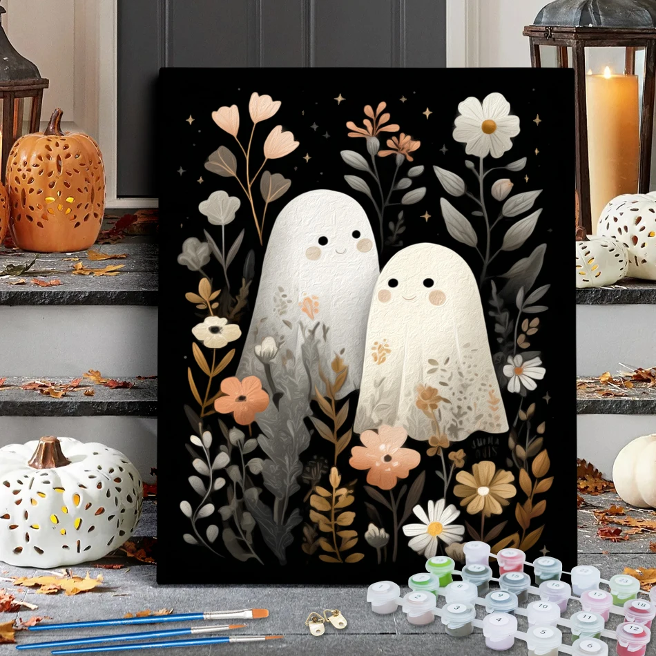 

RUOPOTY Oil Painting By Numbers Handpainted Oil Painting On Canvas Two ghosts Paint Pictures By Numbers Drawing Home Decoration