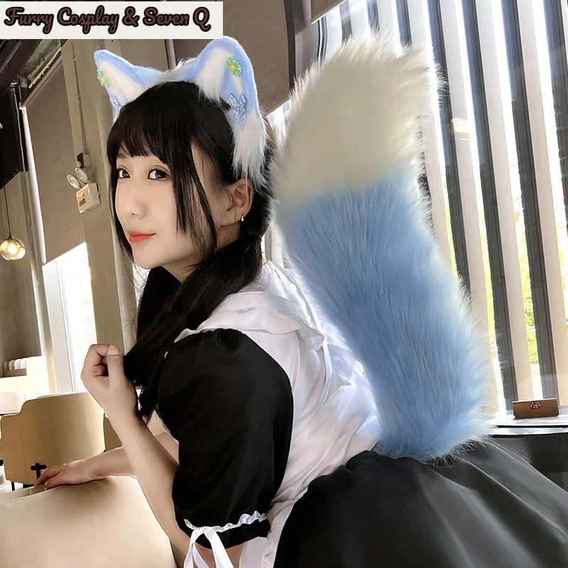 Transparent Belt Electric Furry Tail Realistic Furry Moving & Shaking Cosplay Tail Remote Cute Adjustable Cat Tail Kids Party