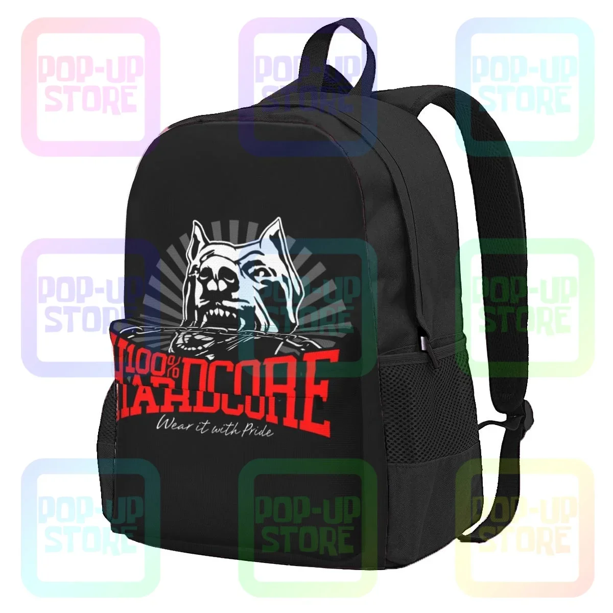 

100 Hardcore Dog 305206060 Gabber Techno Partyoutfit Large Capacity Backpack Gym School Sport Bag