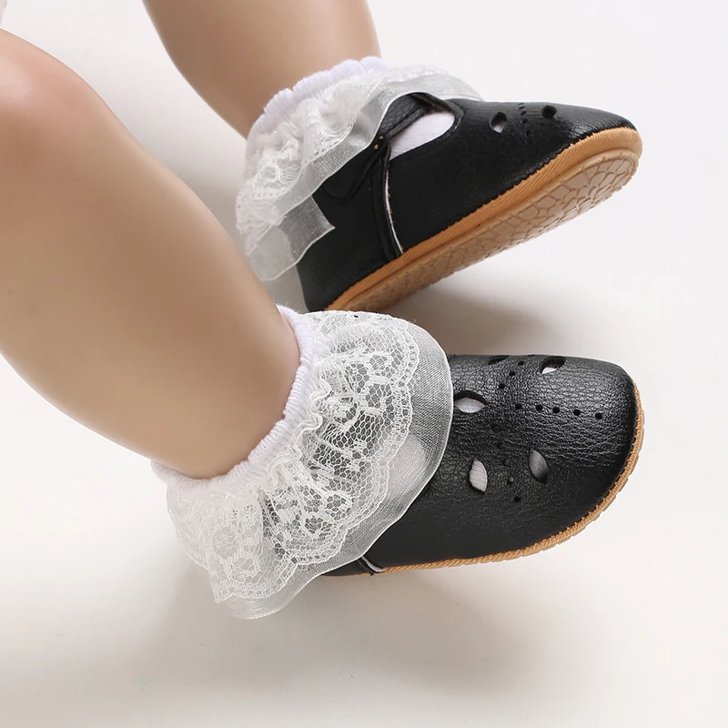 รองเท้าเจ้าหญิงแบบเรียบง่ายและทันสมัยสำหรับเด็กสาว พร้อมโบว์สวยหรู