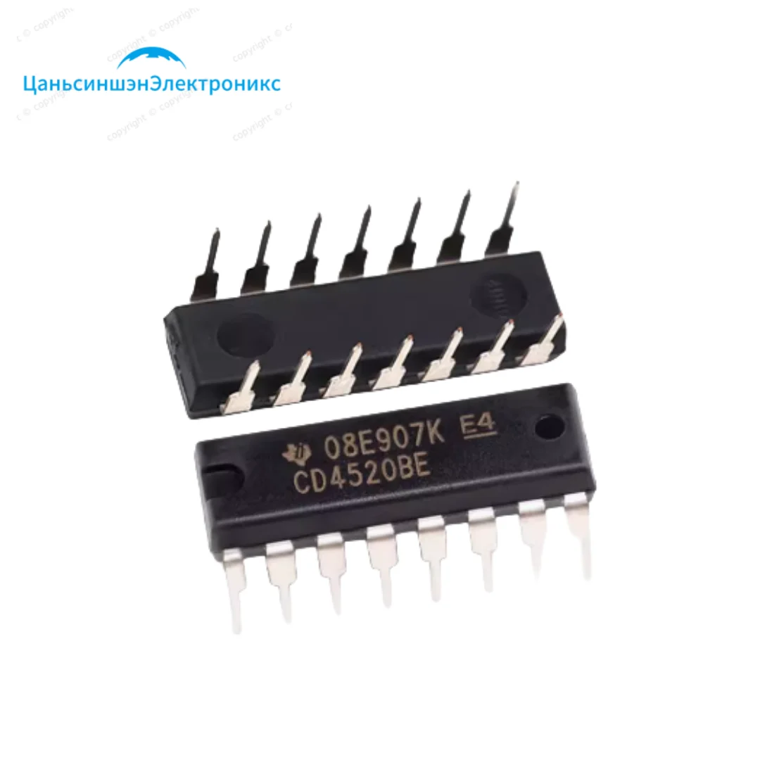 

10pcs CD4520BE In-line DIP-16 8MHz CMOS dual binary plus counter/divider chip IC