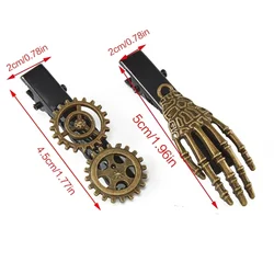 Steampunk Hair Clip Cool Gear Skeleton Hand Hairpins Girls Decorative Headwear R7RF