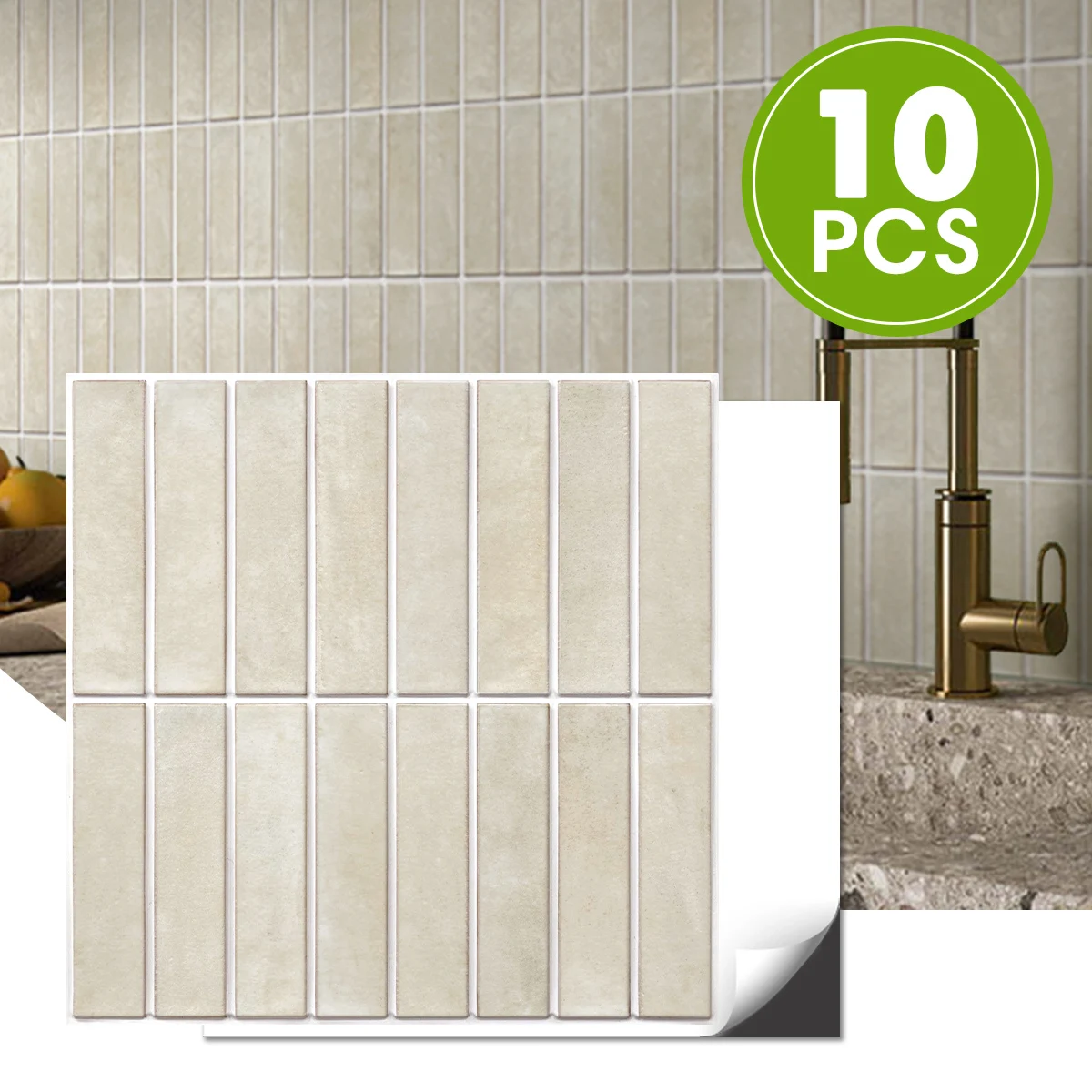 

Commomy 10 Pcs Matte Peel and Stick Backsplash Tiles, Kitchen Adhesive Sticker, Tiles Stickers Waterproof, House Decor