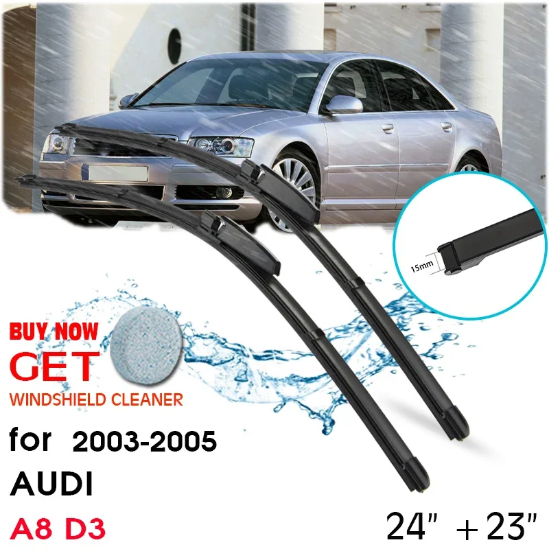 

Car Wiper Blade Front Window Windshield Rubber Silicon Refill Wiper For Audi A8 D3 2003-2005 LHD / RHD 24"+23" Car Accessories