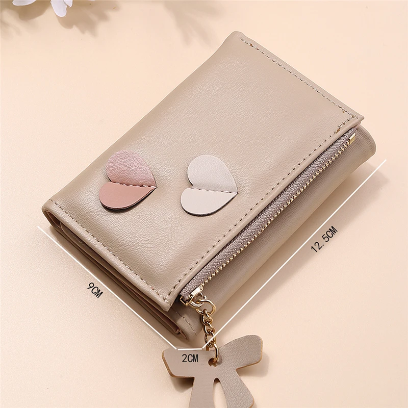 Portafoglio corto a tre pieghe da donna con cerniera versione coreana borsa con Slot Multi-card carina tenere in mano Mini borsa portafogli freschi femminili