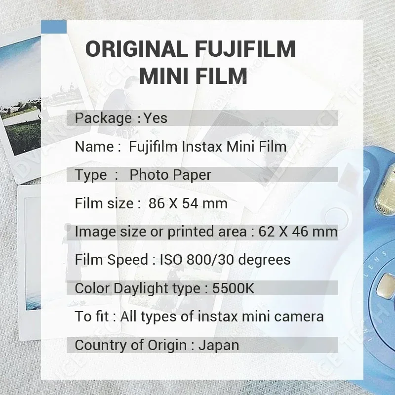 Fujifilm Instax Mini 12 Film White Edge 20 40 60 80 100 Sheets Photo Paper for Fuji instant camera 8/9/11/12/25/40/90/link