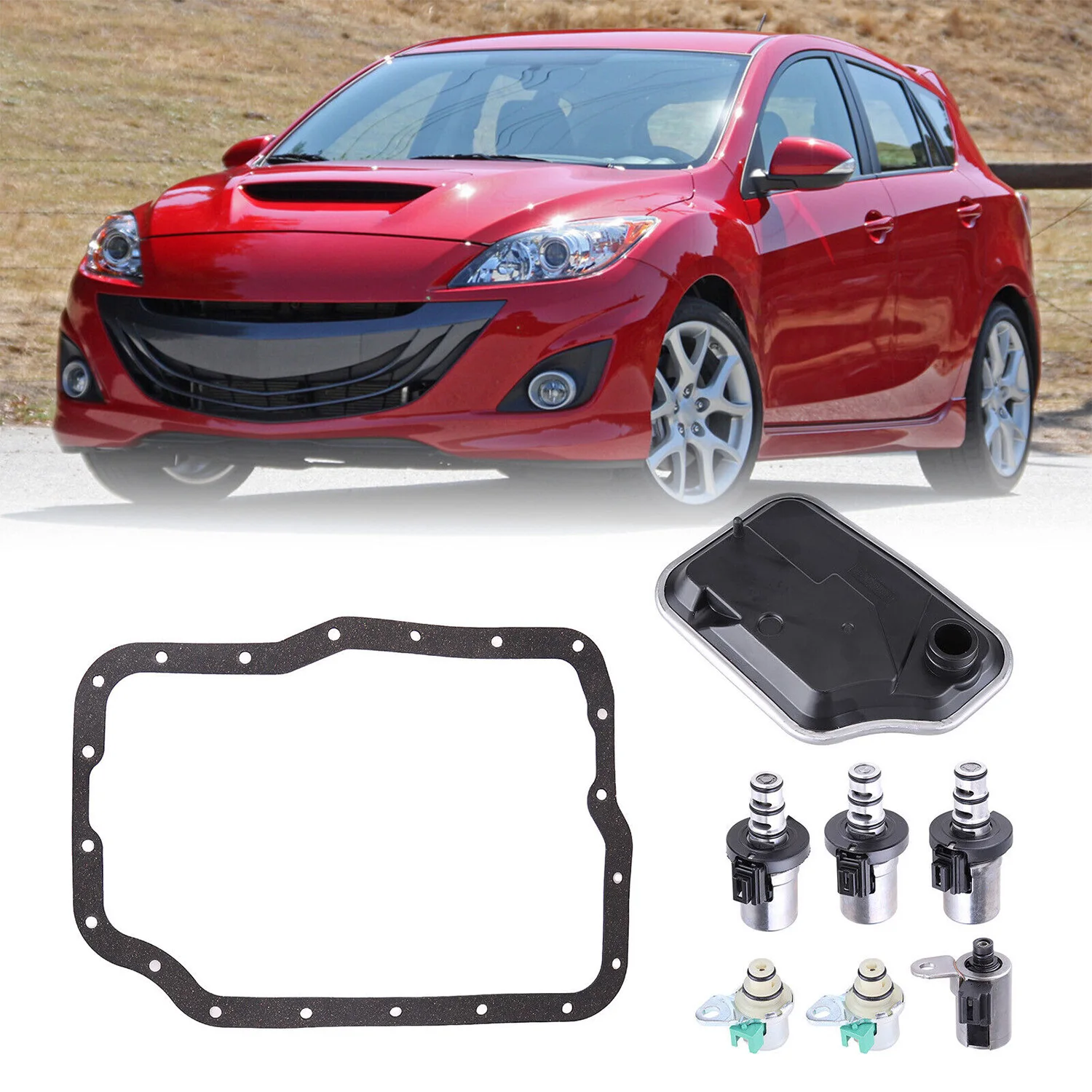 4F27E 1Set Transmission Solenoid Valve Gasket Filter Kit For Ford Focus Transit Connect MAZDA 3 5 6 2004-2014 1.6L 2.0L 2.3L