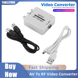 Mini AV to RF RCA Adapter AV to RF Converter RCA AV/CVSB L/R Video Composite AV Scaler Converter For PC HDTV Projector