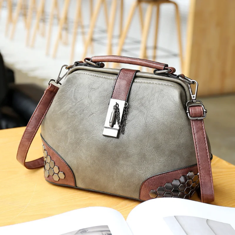 Women\'s Shoulder Bag Women\'s Handbag Fashion Purse Vintage Leather Bag Large Capacity Handbag Inclined Shoulder Bag Mom\'s Bag