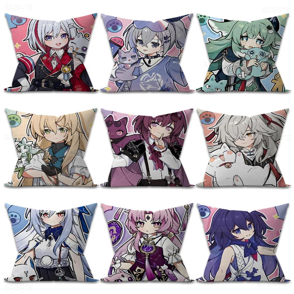 H-Honkai S-Star R-Rail Pillow Anime Pillow Sofa Bed Head Pillow Cover Cushion Cover 45x45 cm Fashion