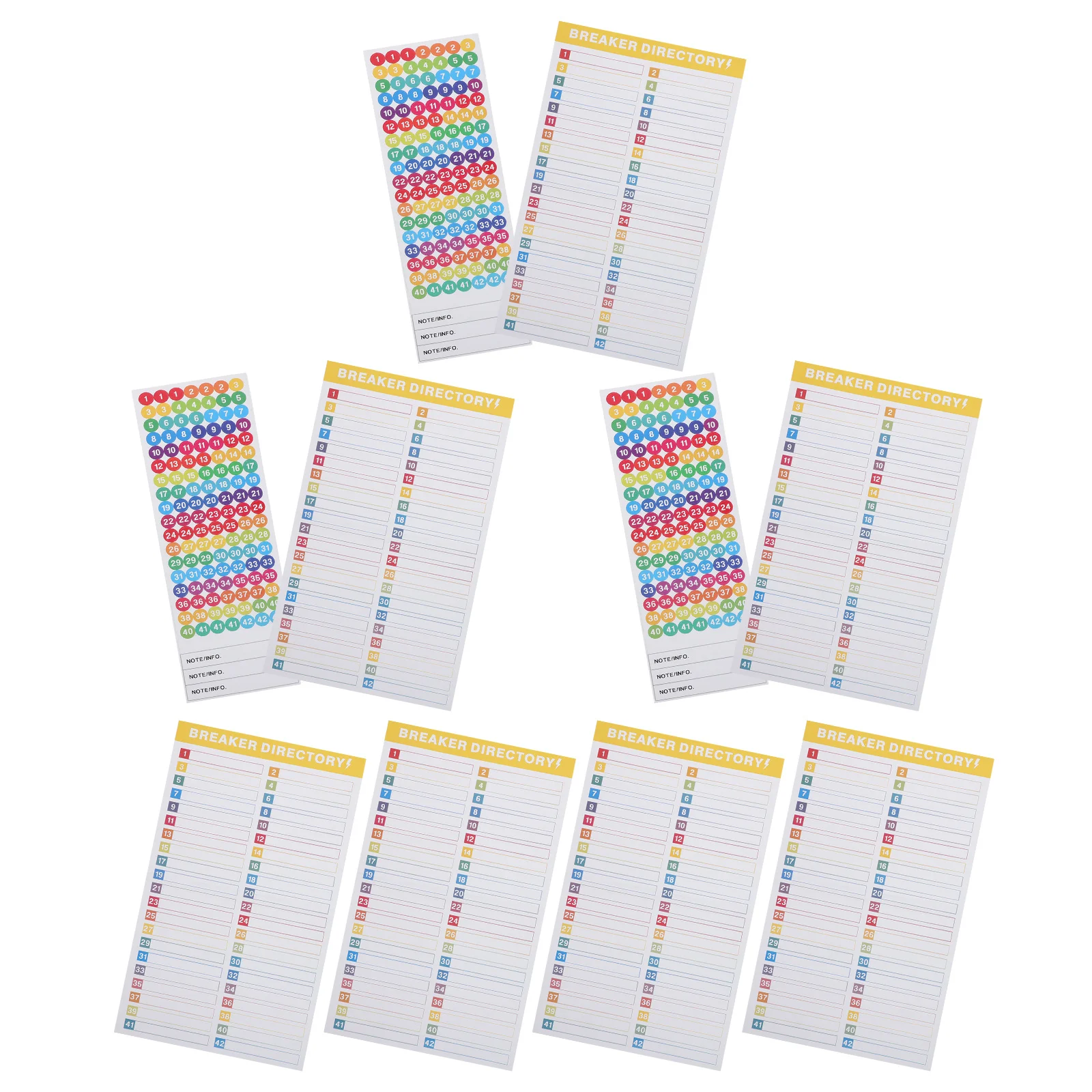 차단기 상자 식별을 위한 10장 전기 패널 라벨 스티커 - 주거용 내마모성 접착 라벨