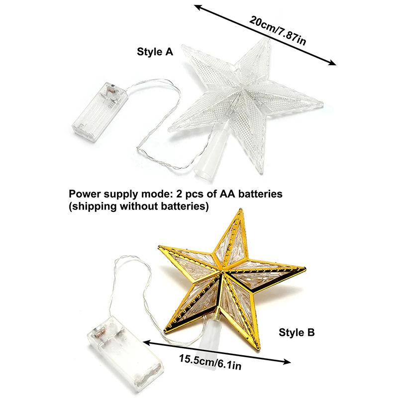 Christmas Tree Top Decoration LED Star Light