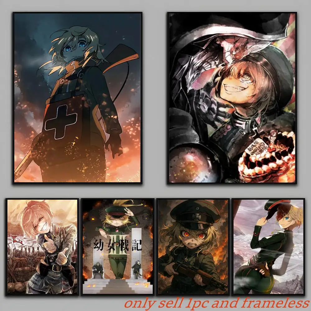 Saga of Tanya the Evil Anime Poster Painting Prints Wall Art Picture Film Room Home Bar Cafe Decor Home  Mural