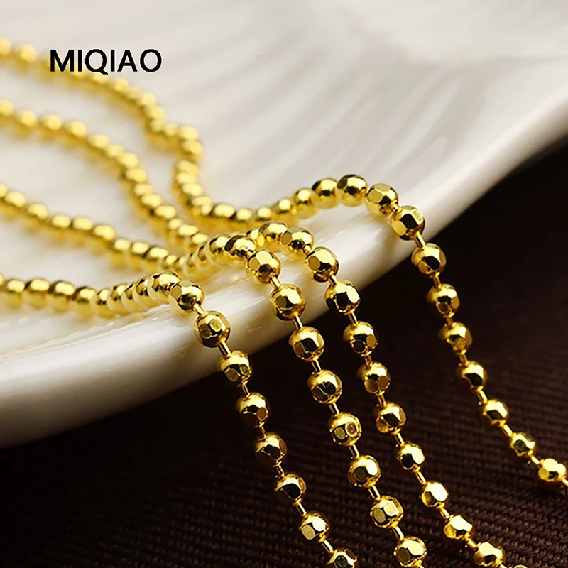 MIQIAO 925 Sterling Silver Italy Necklace 60 CM Adjustable At Will Chain Necklaces For Women Angle Beads Trend 2024 Fine Jewelry