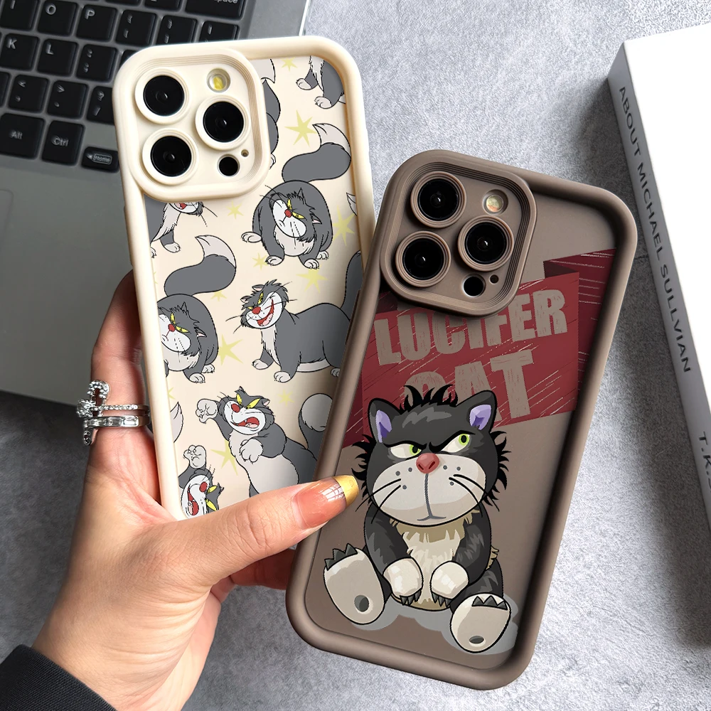 Funny Lucifer Cat Phone Case for Huawei P50 P40 P30 P20 Mate 40 30 20 Nova 10 9 7 Y70 Pro Plus Soft TPU Ladder Lens Cover