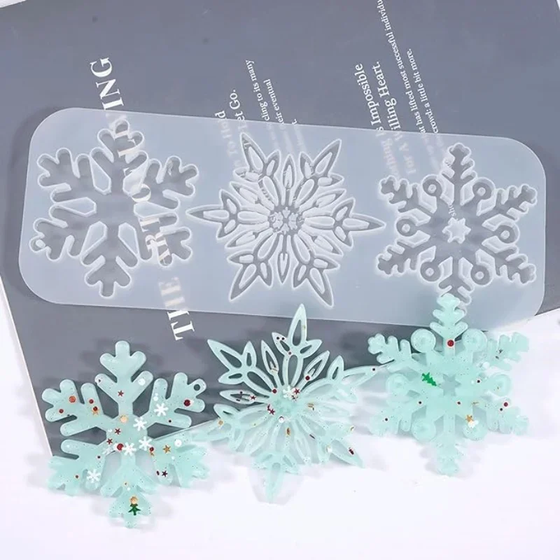 Christmas Resin Molds, Snowflake Silicone Mold Resin Ornament Molds for Epoxy Resin, Snowflake Resin Mold for Casting Christmas