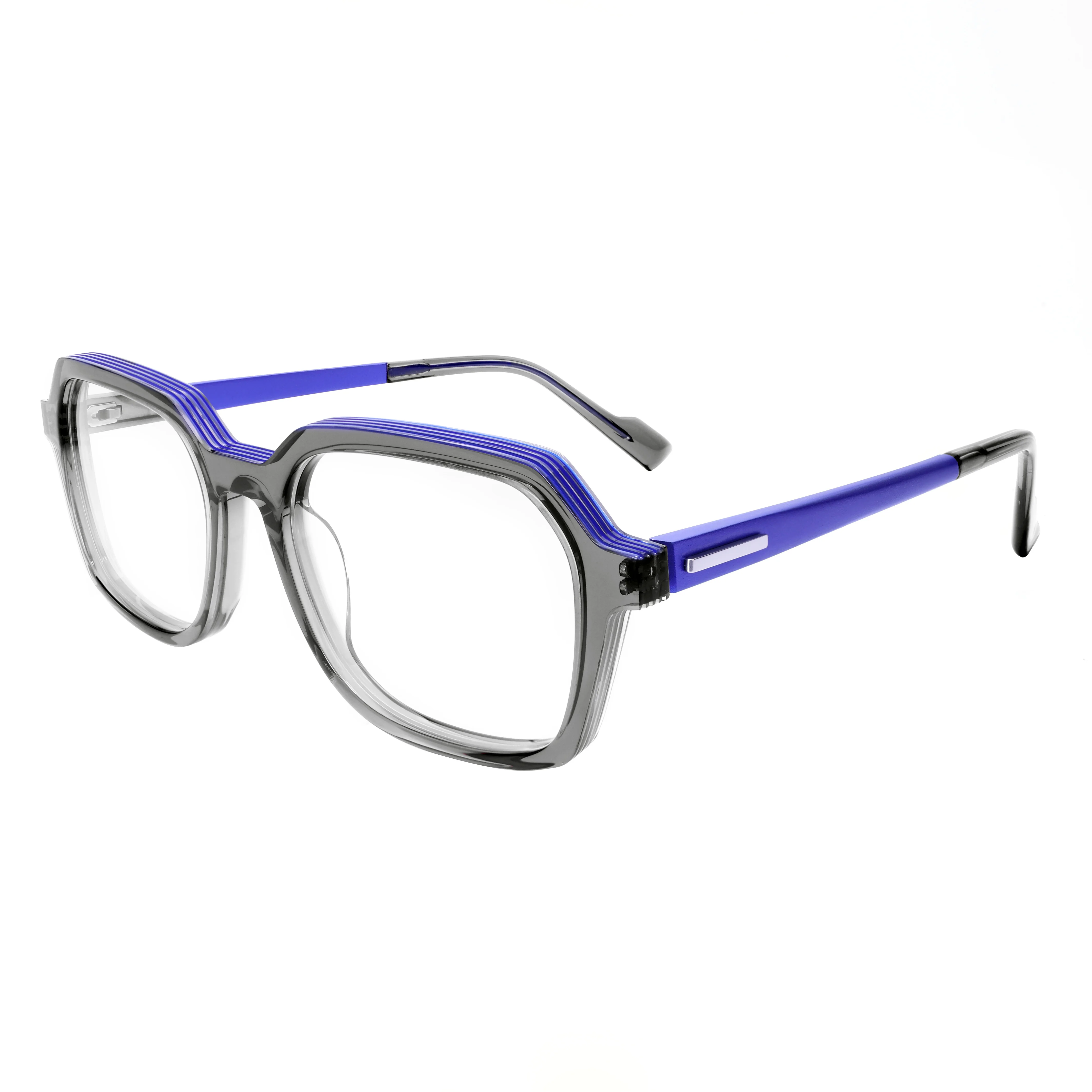 

VZONE Luxury Glasses Frame Color Gradient Effect Geometric Pattern for Men Women Premium Acetate Material Frame Wear Comfortable