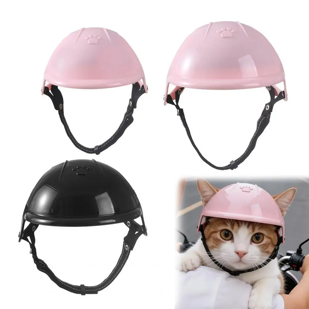 Durable Dog Helmet Pet Helmet for Cats Small Dogs Adjustable Straps Protective Hard Shell Breathable Collision Safety for Travel