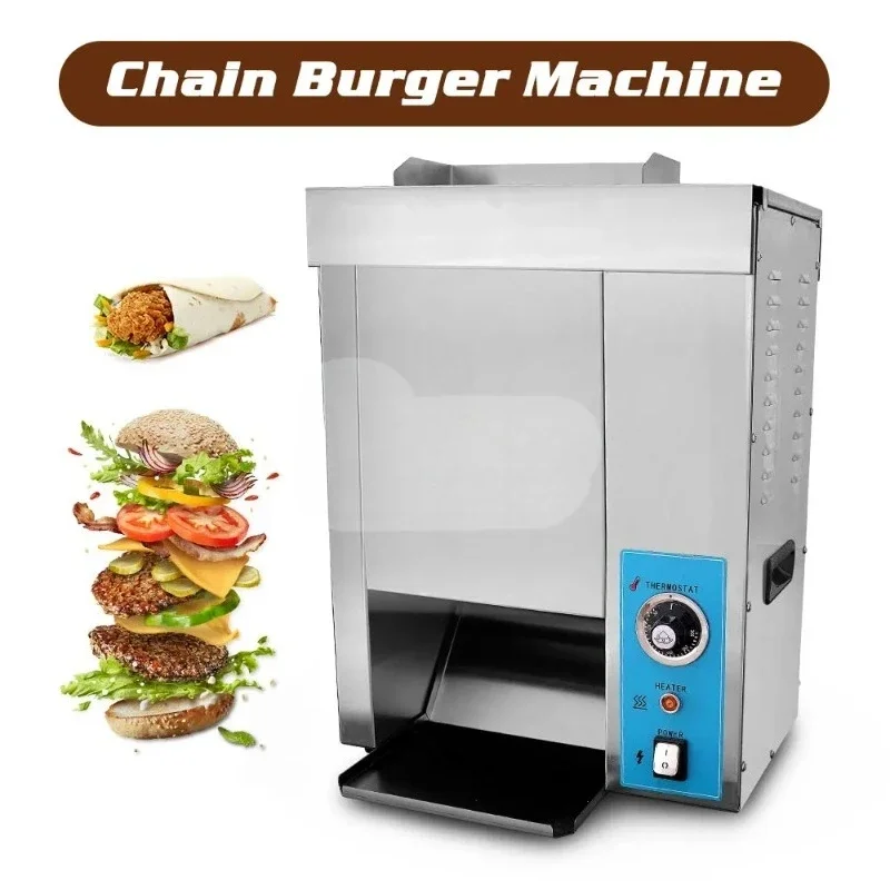 1000pcs/H 110V 220V Commercial Continuous Burger Toaster Electric Burger Bun Toaster  Bread Toaster Machine