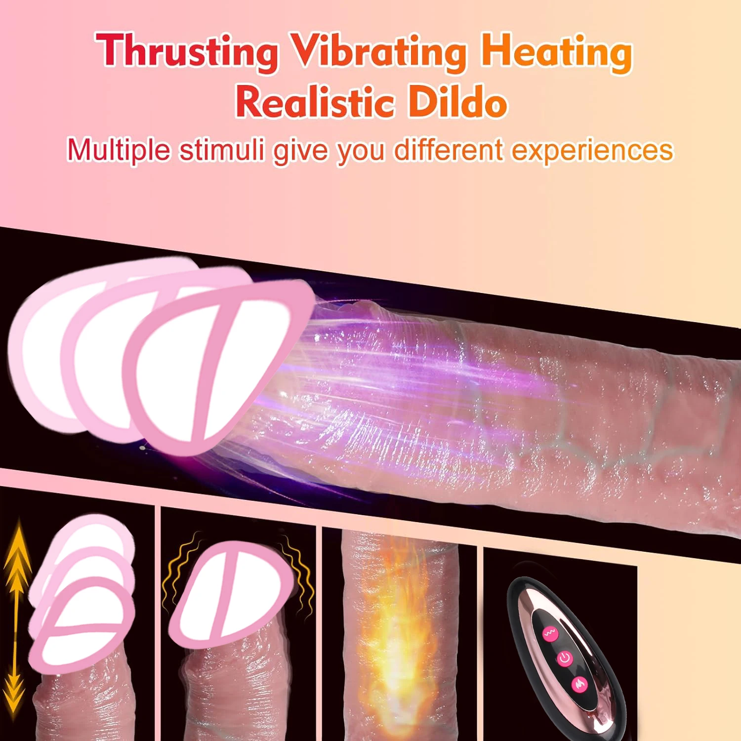 Vibrating Realistic Penis Thrusting Dildo Vibrator for Anus Vagina Stimulation Remote Control Big Fake Dick Sex Toys For Women