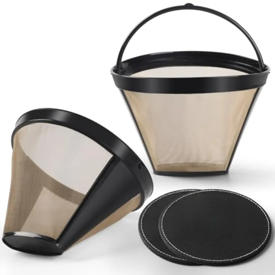 Reusable Coffee Filters 4 for Permanent Filter for Ninja Coffee Maker for Cuisinart Filter Basket Replacement 2 Coffee Filters