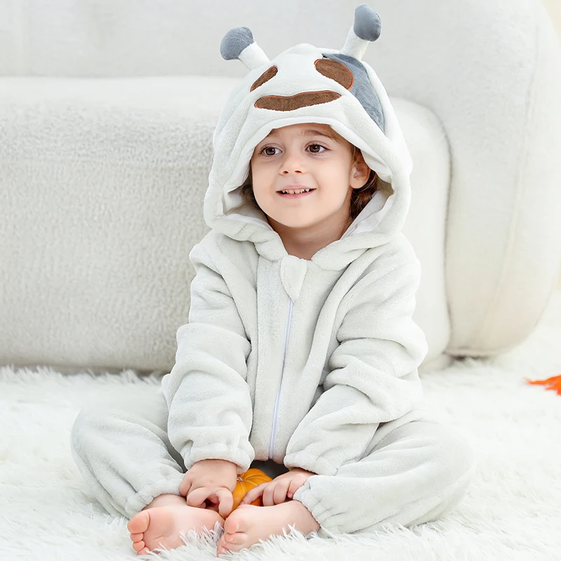 Baby Bodysuit White Ghost Halloween Costume Overall Jumpsuits Bat-Wing Zipper Toddler Outfits Cartoon Romper for Baby Boys Girls