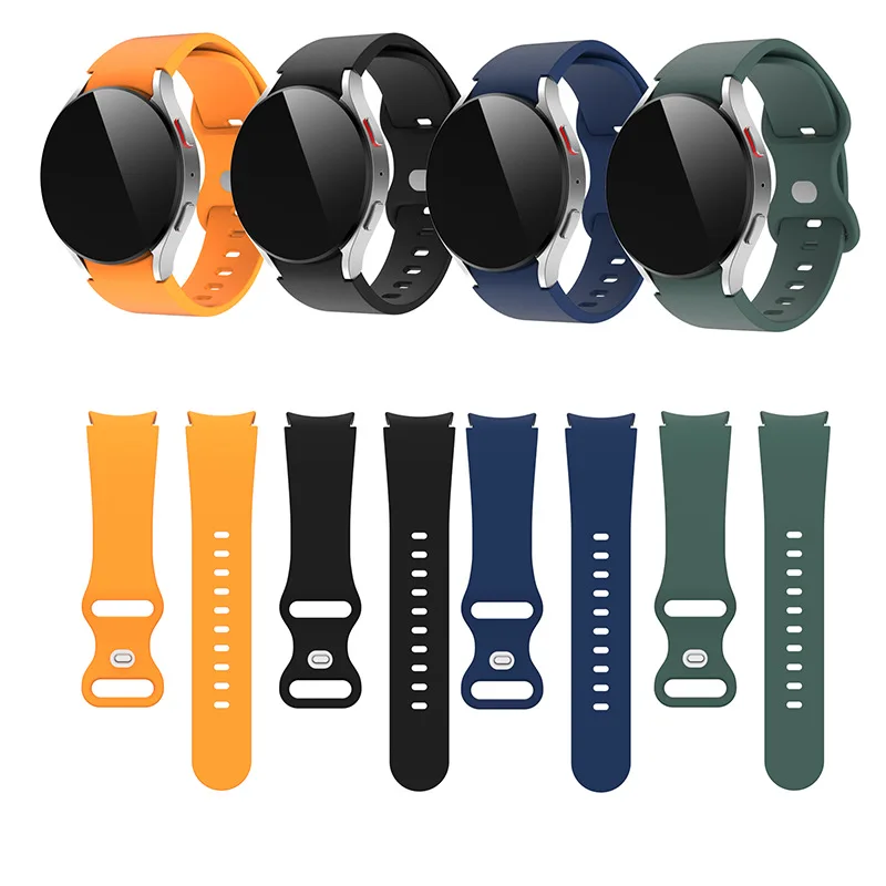 ينطبق على ساعة سامسونج جالاكسي، حزام بإبزيم على شكل فراشة، ملحقات الساعة الذكية الرياضية، حزام ساعة بلون سادة من السيليكون