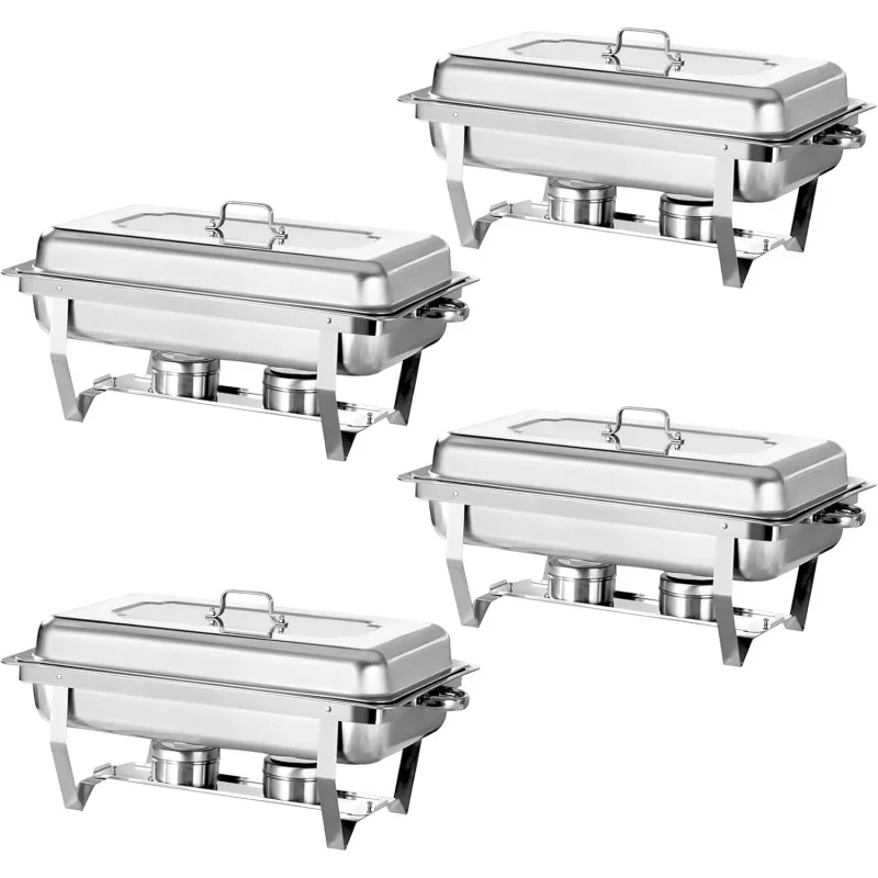 Chafing dish buffet set 4 8QT stainless steel food warmer Chafer complete set with pan, chafing fuel holder party