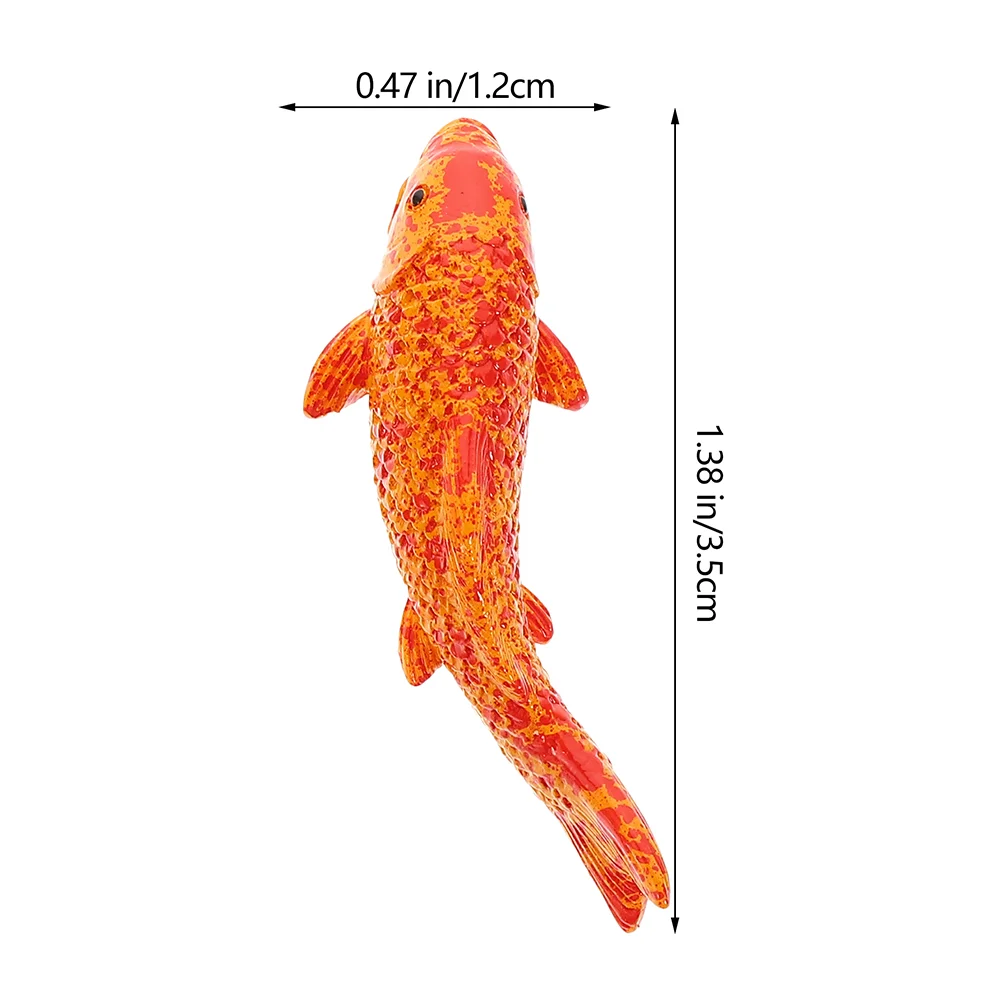 10 Pcs Simulated Koi Fish Figurine Mini Aquarium Toys Decorate Glass Resin Figurines Artificial Fake Model Tank