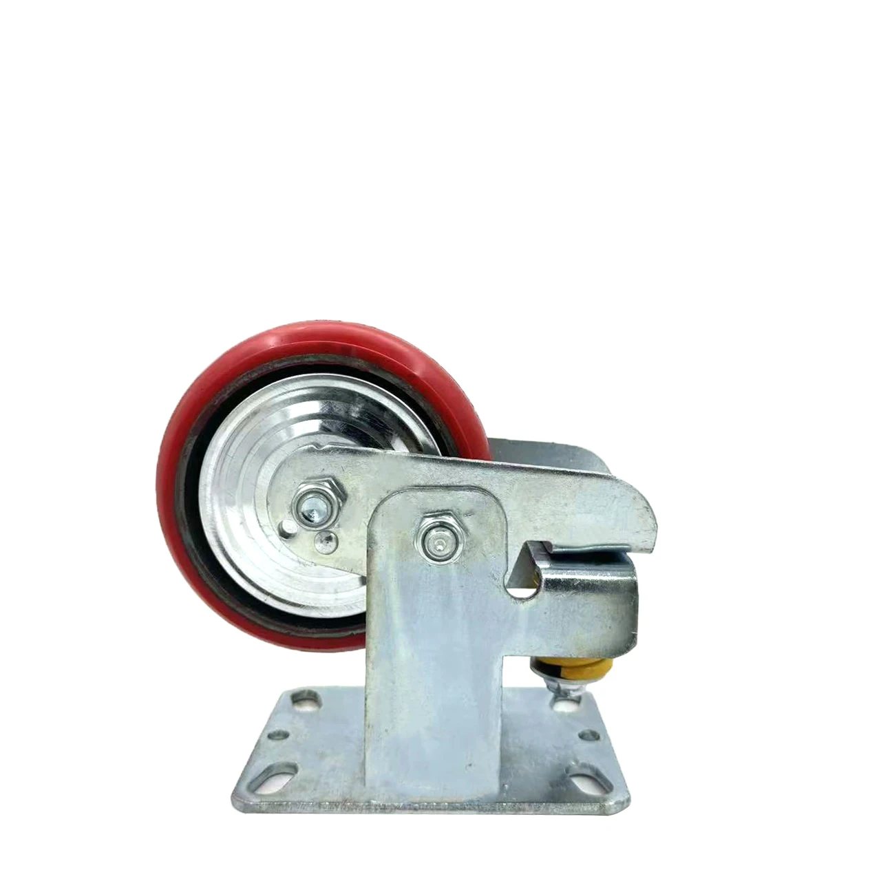Heavy Duty Industrial 6/8-inch Pu Spring Loaded Castors Ball Bearing Swivel Brake Durable Shock Absorption Thread Guards