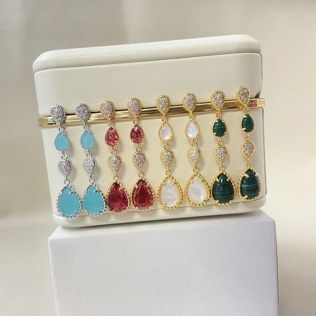 

MESSITOK Classic Waterdrop Design S 925 Silver Natural Mother of Pearl Earrings for Women No Pollution, No Allergy, No Fading