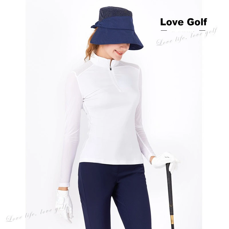 h-Golf Sportswear Moisture Wicking Quick-Drying Breathable Women's Type Ice Silk Long Sleeve Golf Wear for Women Golf Shirt