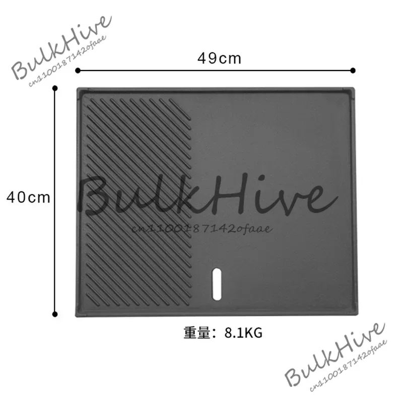 

Barbecue Plate Household Rectangular Cast Iron Baking Pan Thickened Steak Commercial Use