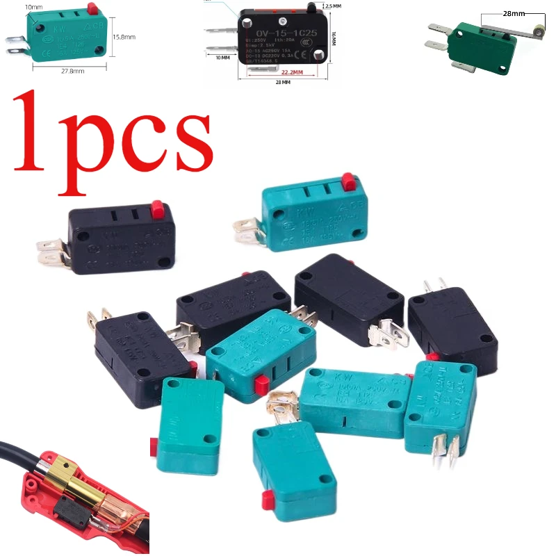 

For Micro Switch KW3-OZ Self Resetting Travel Limit Switch Green One Normally Open Normally Closed 16A250V (Electric Vehicle