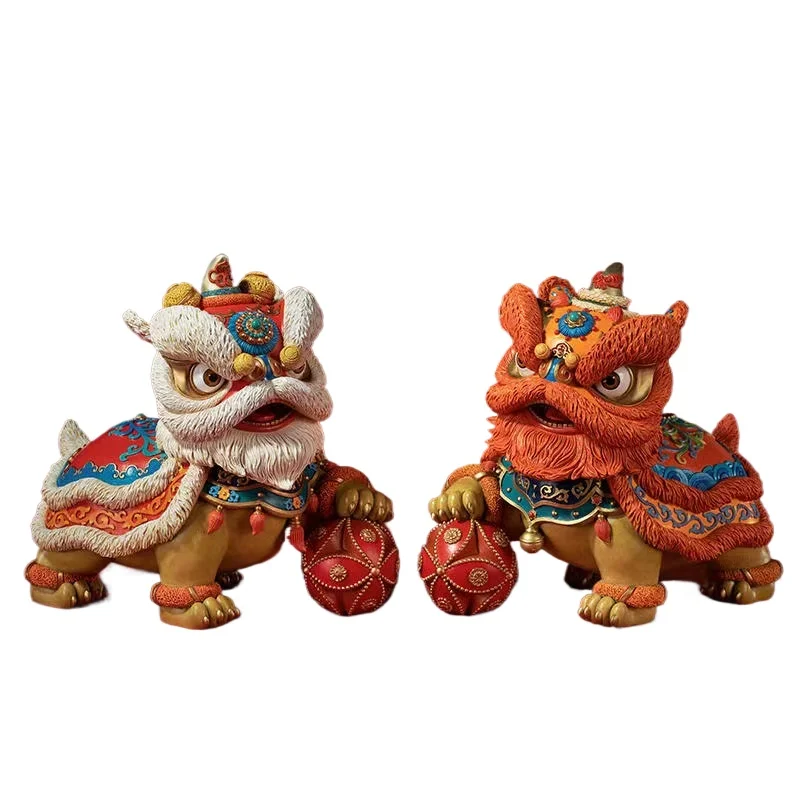 

Copper ornaments, lion dance, auspicious lion, living room entrance, housewarming, newlywed home decorations