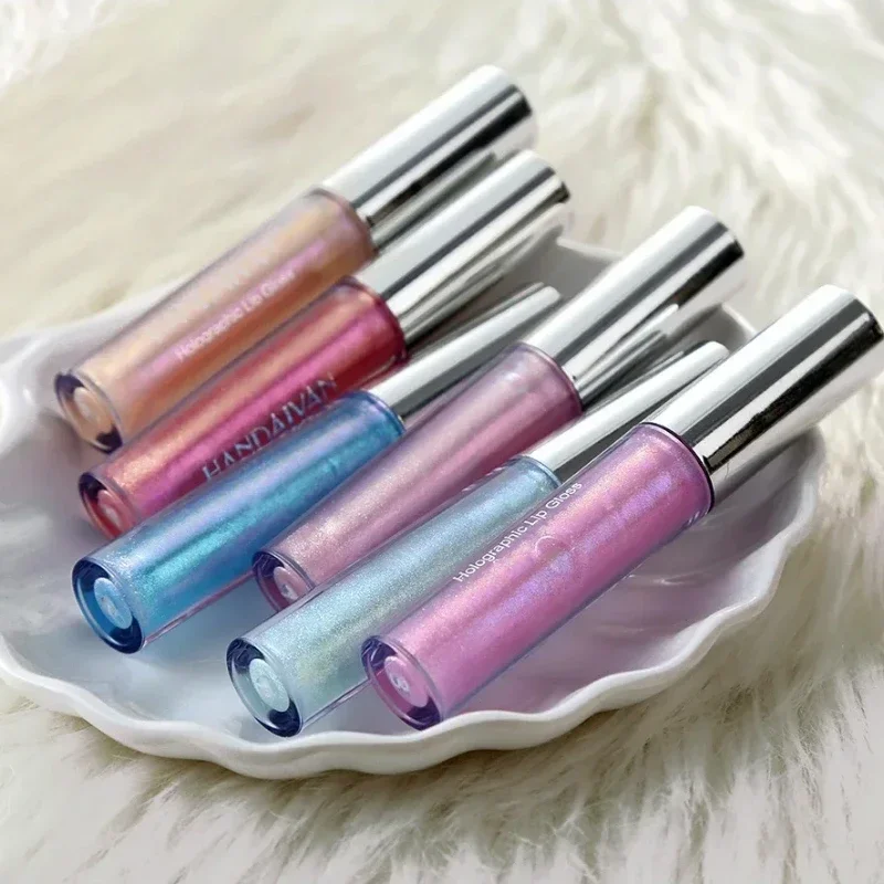 6 Colors Glitter Liquid Lip Gloss Tint Laser Holographic Lipstick Mermaid Glitter Lip Gloss Not Fading Lasting Lip Tint Cosmetic