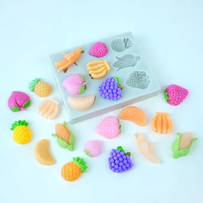 New Mould 3D Strawberry Fruit-Shaped Decorating Mold DIY Chocolate Fondant Silicone Molds Strawberry Birthday Cake Decorations