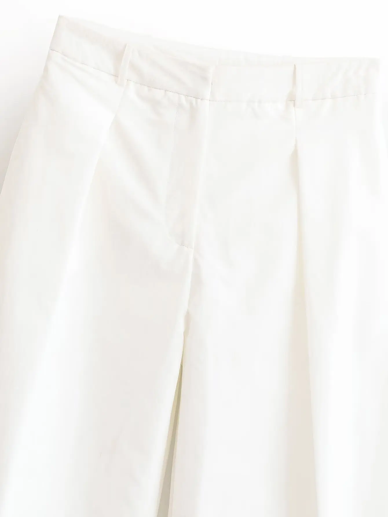 Y2k Casual Slim Bottoms Woman Women White 2026 Spring New Fashionable, Simple, Versatile Pleated Pants