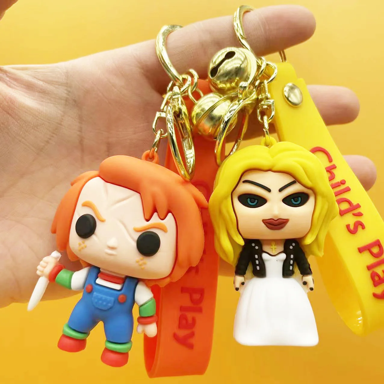 Chucky Tiffany Keychain Halloween Gift Silicone Car Key Pendant Keyring Charm Handbag Accessories Jewelry