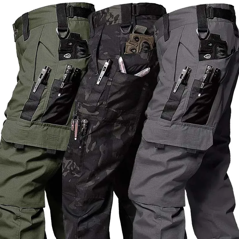

Tactical Pants Men Outdoor Cargo Trousers Multi-pocket Waterproof Cycling Pant Training Workwear Hiking Trousers Workwear